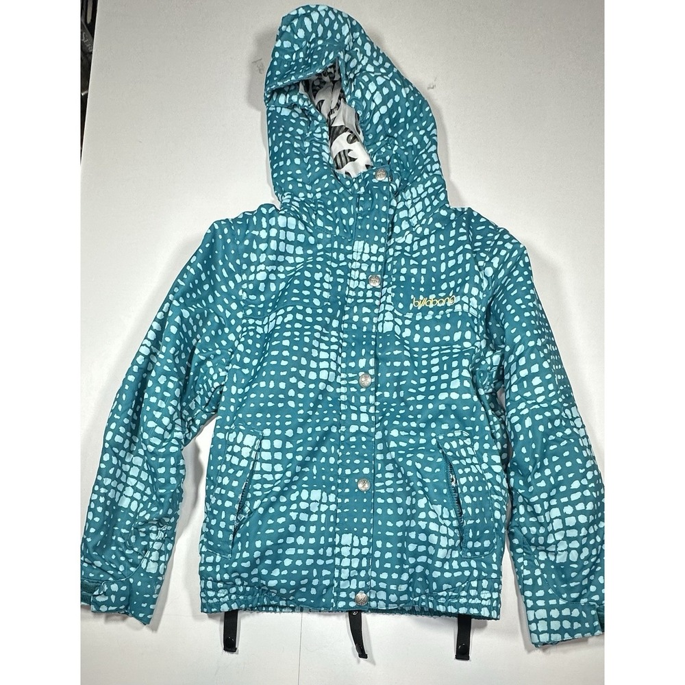 Billabong Caltyr 8k Ski Snowboard Jacket Girl's Large‎ Blue Quilted Pattern